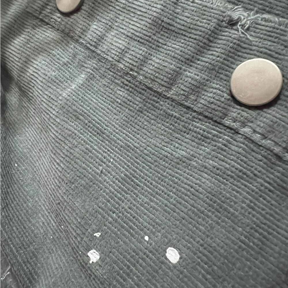 FANTASTIC FAWN teal paint splatter snap front corduroy top S M L - Picture 4 of 5